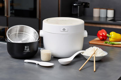 Yum Asia Fuji rijstkoker met inductieverwarming (IH) en keramische kom (5 kopjes, 1,0 liter), 7 rijstkookfuncties, 5 multicooker-functies, led-display, 220-240 V