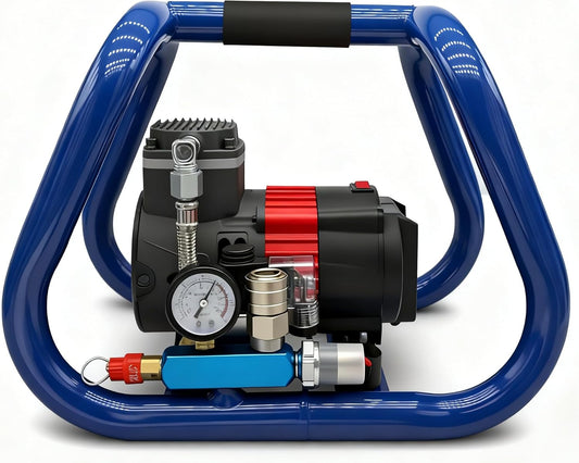 Accucompressor – Persluchtcompressor – Luchtpomp – Draagbare Compressor – Olievrije Compressor – Compatibel Met Makita 18 V – Max Druk 8 Bar – 3 Liter Tank – Stil Geluid 65 dB