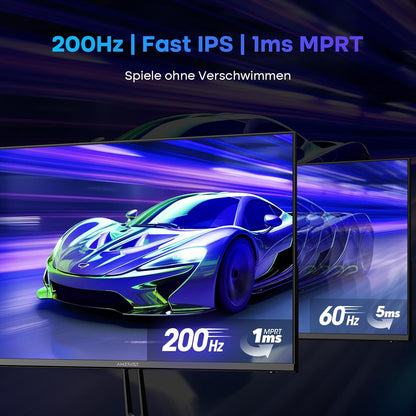 Amzfast 25 inch Gaming Display FHD 1920 x 1080-200Hz, Fast IPS Screen, 1ms MPRT DCI-P3 93%, sRGB 125%(Area), 320cd/m², ingebouwde luidspreker, VESA 75 x 75, HDMI 2.0/DP 1.4 - AMZG25X1