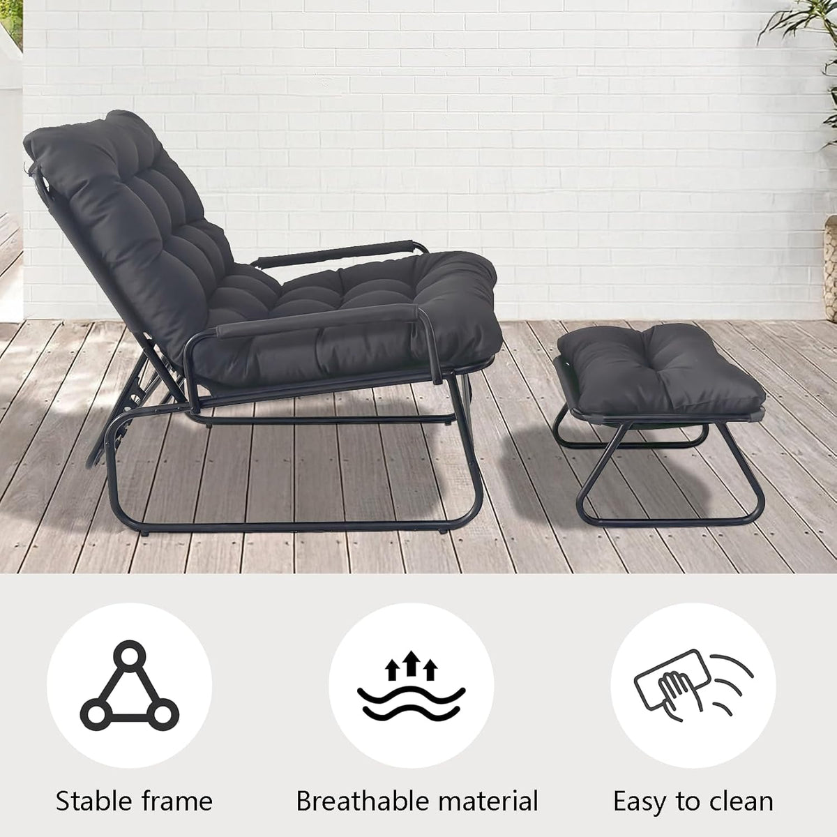 Relaxfauteuil – Relaxstoel – Tv-fauteuil – Verstelbare Zetel – Leunstoel Met Voetenbank – Verstelbare Rugleuning – Stevig Metalen Frame – Ruime Afmetingen 83x74x130 cm