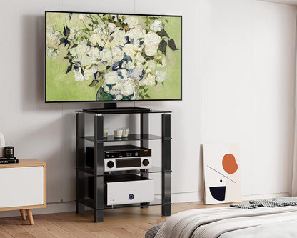 FITUEYES TV Rack HiFi plank audiokast glas en aluminium 600x455x770mm AS406002GB