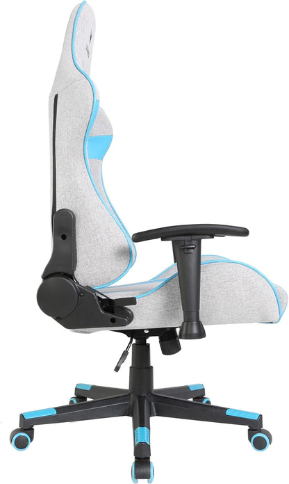 Oversteel - ULTIMET professionele gamestoel, ademende stof, 2D armleuningen, in hoogte verstelbaar, 180° verstelbare rugleuning, gaszuiger klasse 3, tot 120 kg, grijs/blauw