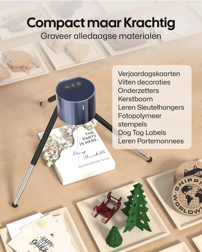 LaserPecker L1 Pro Laser Graveermachine Draagbare met Houder & Laserschermen, 500mW Laser Engraver Bluetooth Lasergraveerder DIY Apparaat Graveermachine Laser Graveur voor Hout Leer Stof Niet-metalen