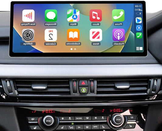 Road Top CarPlay Screen, 12.3 inch Car Radio Touch Screen for BMW X5 X6 Series F15/F16 with NBT System (2009-2015 year), Car Stereo with Narrow Bezel, Compatible with Apple CarPlay/Android Auto/MirrorLink - QUORE