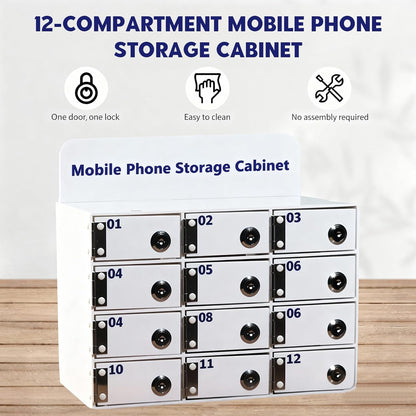Opbergkast Voor Mobiele Telefoons,25 Vakken Acry Persoonlijke Opbergbox, Afsluitbare Mobiele Telefoonbox met Slot Sleutel, Opbergbox Voor Mobiele Telefoons met Kaartsleuf Voor Klaslokalen