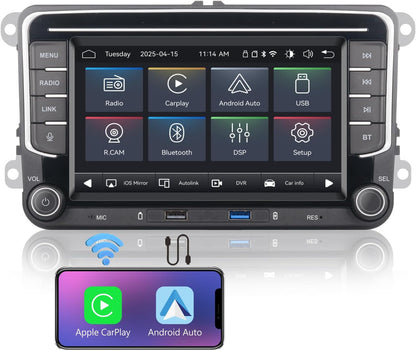 Autoradio – Auto Radio – Car Audio – 1-DIN Radio – Bluetooth – Snelle Linux Boot – Draadloze CarPlay & Android Auto