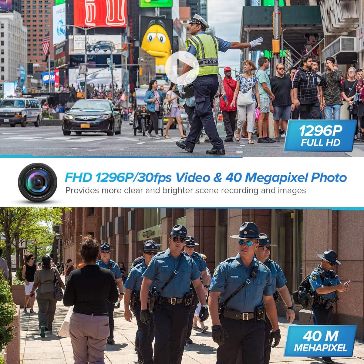 Bodycamera – Bodycam – Lichaamscamera – Draagbare Camera – Politiecamera – 128 GB – 1296P Full HD – Infrarood Nachtzicht
