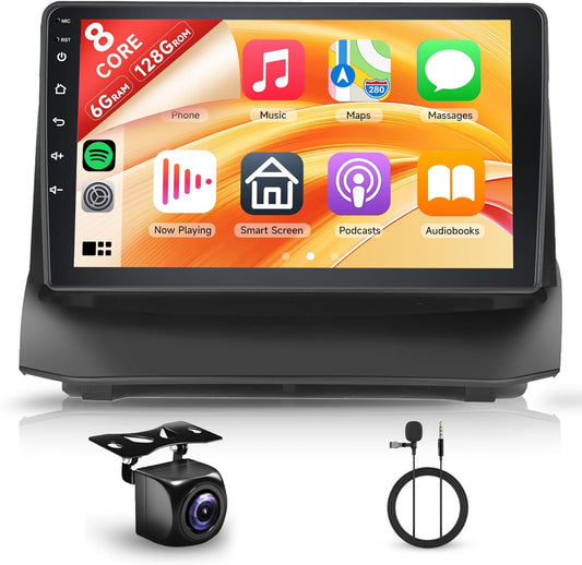 8 Kern 6+128G Kabellos Carplay Android Autoradio voor Ford Fiesta 2009-2017 9" Touchscreen Radio met Android Auto Mirror Link Bluetooth FM/RDS/EQ/DSP WiFi GPS Navi Stuurwielbediening
