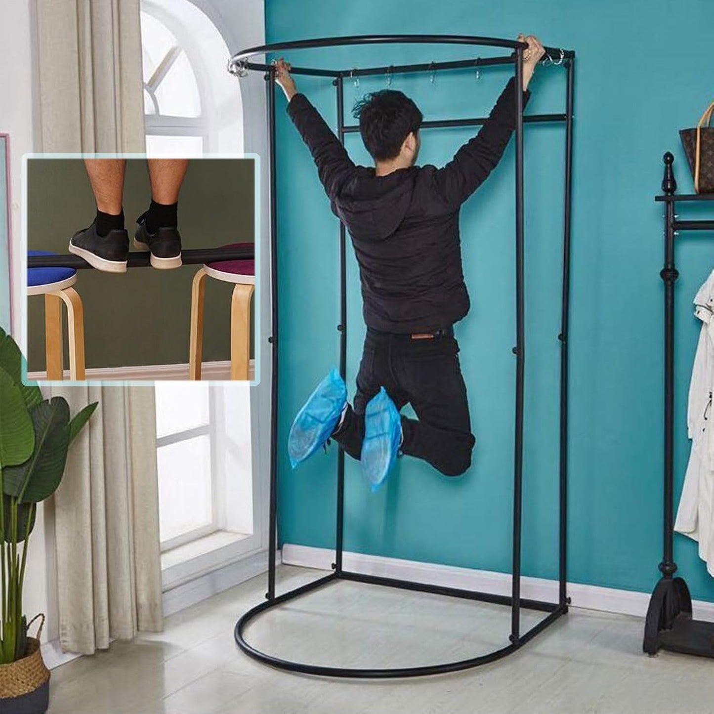 Kledingwinkel Fitthing Room, draagbare kleedkamer voor boetiek, beweegbare kleedkamer met schaduwgordijn, tijdelijke mobiele Prvacy bescherming kleedkamer, 78 x 39 x 94 cm