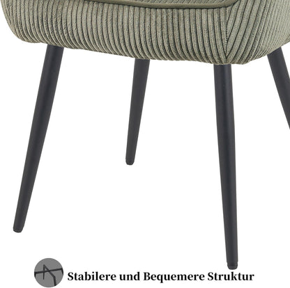 Draaistoel Eetkamerstoel – Stoel – Eetstoel – Zwarte Poten – Groene Bekleding – 360° Draaibaar – Massief Eikenhout Frame