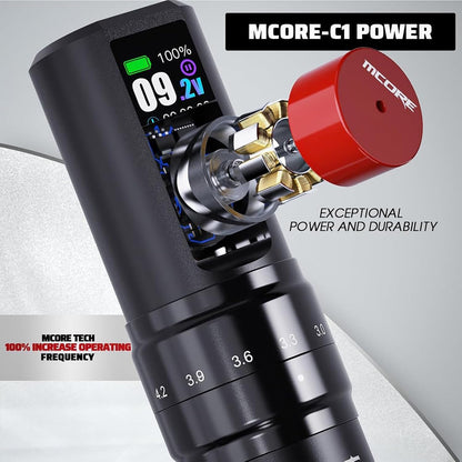 Mast Tattoo Fold2 Pro Wireless Tattoo Gun Rotary Pen Machine, Powerful Motor by Mcore, Smart Display, 7 Strokes Length for Pro Artists (set)