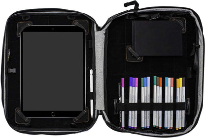 ETCHR Art Portfolio Case Folder Weerbestendig veld Supply Bag Multifunctioneel Tool Art Satchel Draagbare Tekentafel Draagtas Schouder- en Interne Riemen voor Tekenen, Schetsen & Schilderen, Zwart,