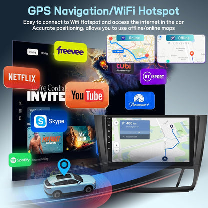 4G+64G 8 Core Qualcomm Car Radio for BMW 1 Series E81 E82 E87 E88 2008-2012 with Wireless Carplay & Android Auto, 9 Inch Android Car Stereo with WiFi/GPS/Bluetooth 5.1/DPS Hi-Res/FM RDS Radio