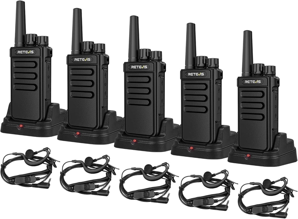 Retevis MateTalk P64 Digitale 2-Weg Radio met Oortelefoon, Professionele Walkie Talkies Lange Afstand, Compatibele Repeater, Groepsgesprek, voor Communicatiehandelaren en Retailers (5 pack)