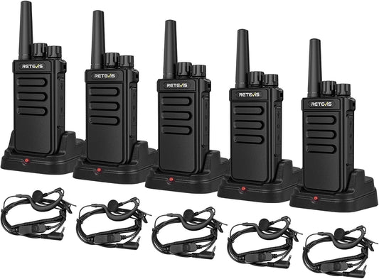 Retevis MateTalk P64 Digitale 2-Weg Radio met Oortelefoon, Professionele Walkie Talkies Lange Afstand, Compatibele Repeater, Groepsgesprek, voor Communicatiehandelaren en Retailers (5 pack)