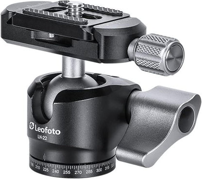 Leofoto MT-02C+LH-22 Tafelblad Statief, Mini Travel, Koolstofvezel, 2 Benen Sectie, 1/4" Statief Montage Stud Ball Head Kit (zwart)