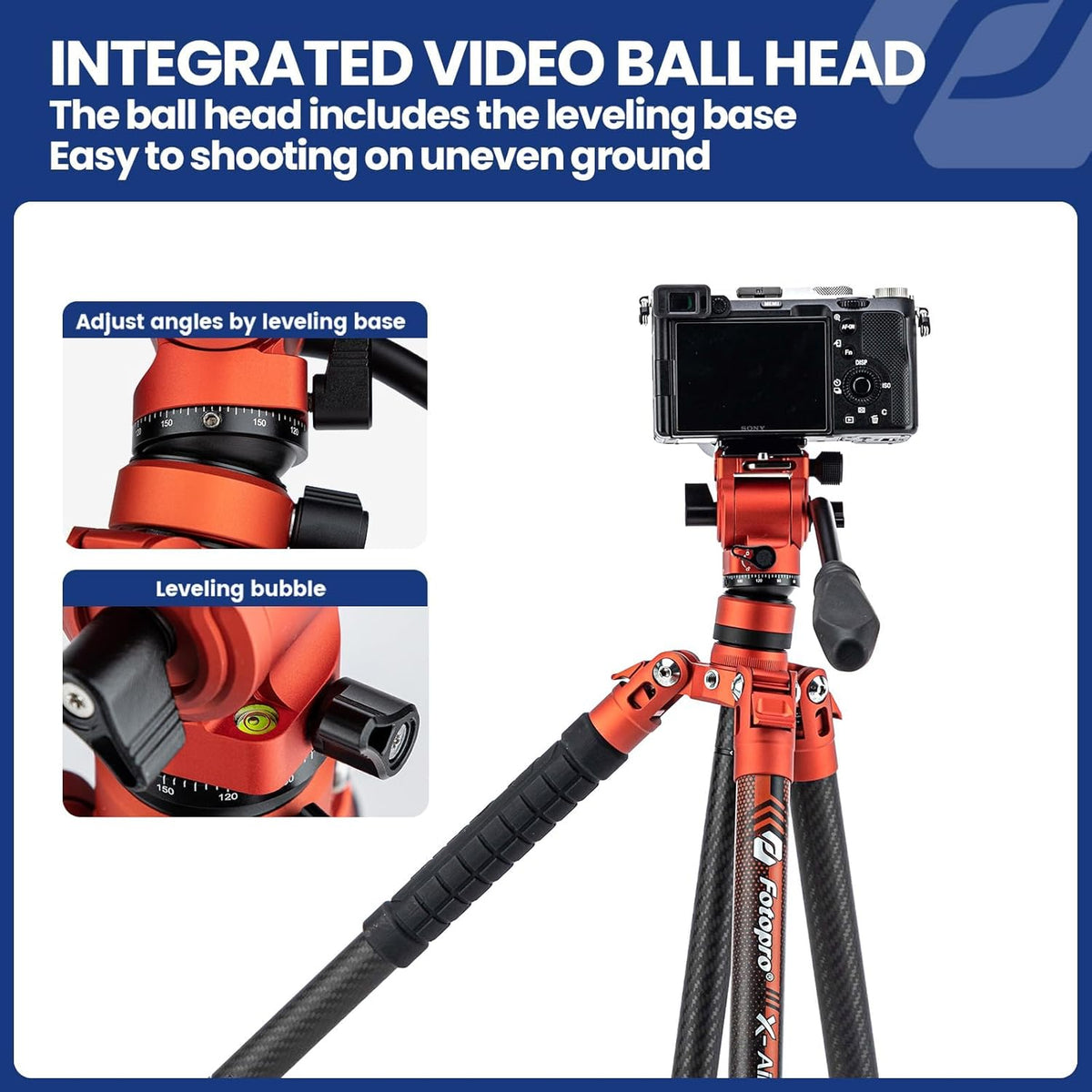 Professioneel Reisstatief Van Koolstofvezel – Camerastatief – Videostatief – Fotostatief – Tripod – Vloeiende Statiefkop – Ultralicht 1,07 kg En Tot 10 kg Draagvermogen