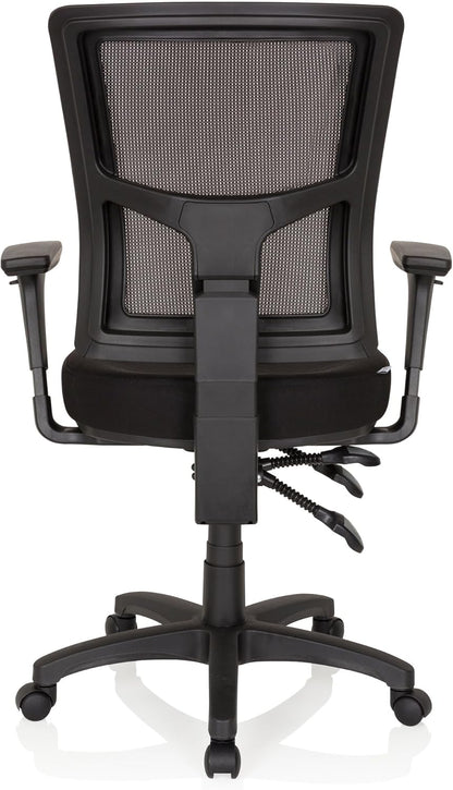 hjh OFFICE 760006 bureaustoel Impact PRO netstof zwart draaistoel met verstelbare rugleuning