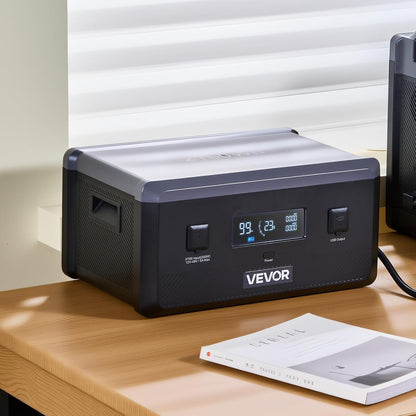 VEVOR Extra accu voor draagbaar stroomstation, extra 2160 Wh LifePO4-uitbreidingsaccu met 3 uitgangspoorten voor thuis, camping, reizen, camper, noodgevallen