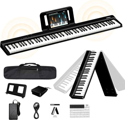 Opvouwbare digitale piano 88 toetsen – Elektrische piano – Keyboard – Muziekkeyboard – Stage piano – Opvouwbaar ontwerp – Compact en ruimtebesparend