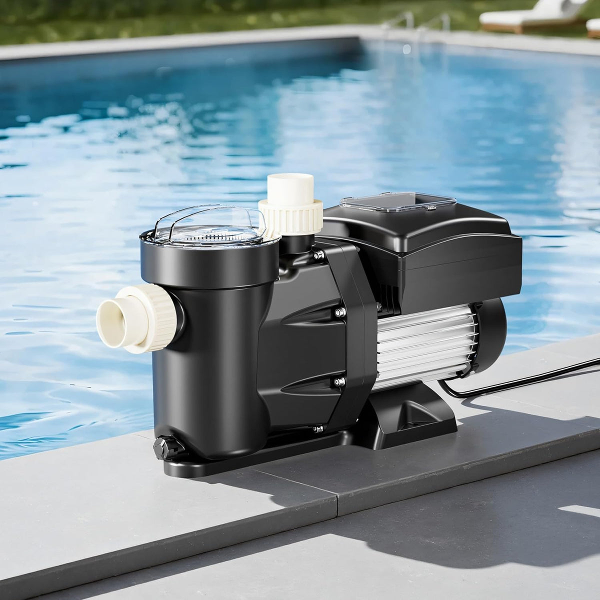 XPOtool zwembadpomp met variabele snelheid 1500W poolpomp 33.600 l/h circulatiepomp opvoerhoogte 18m