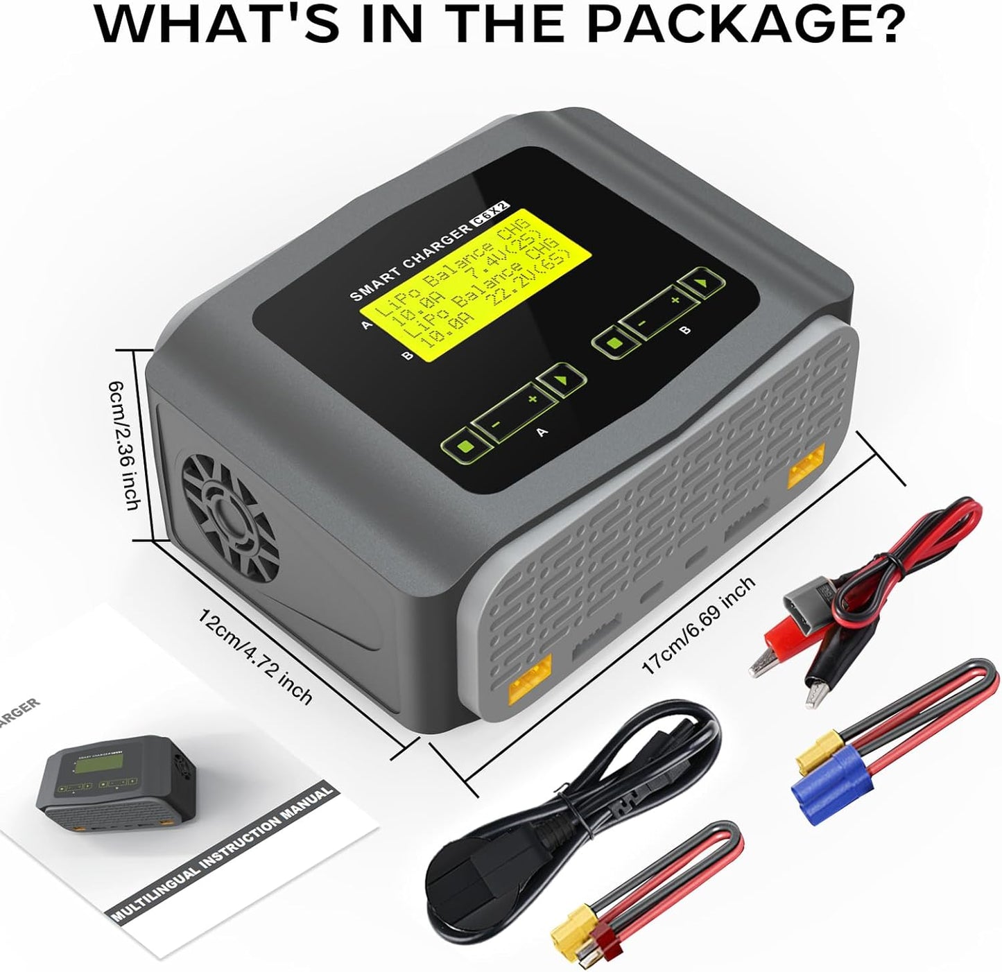 LiPo Oplader Duo – RC Oplader – Acculader – Balance Charger – LiPo Charger – Dubbel Kanaal – Veiligheid met Overbelasting- en Temperatuurbeveiliging