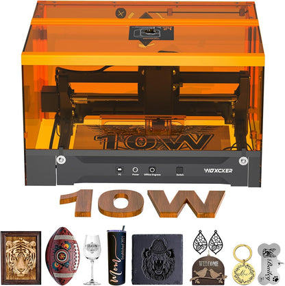 Lasergraveermachine, L2 Flex 10W met behuizing Bijgevoegde lasergraveermachine, graveren en snijden van hout, gecoat metaal, glas Geschikt voor beginners (klasse 1, 10000 mW)