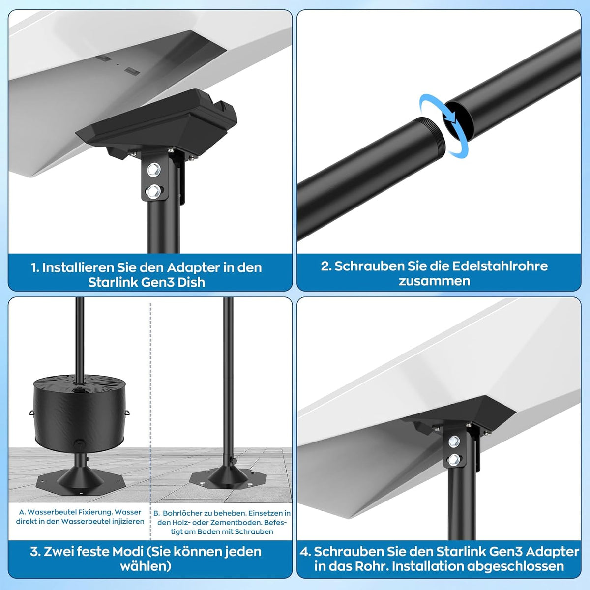 Starlink Gen 3 houder, verstelbare Starlink Gen 3 houder,