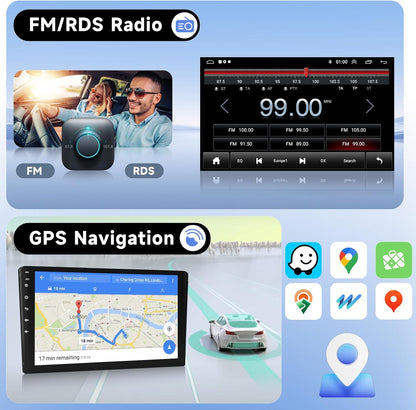 Autoradio – CarPlay Autoradio – Multimedia Radio – Auto Radio – 1-DIN Radio – 9 Inch Touchscreen – Draadloze CarPlay & Android Auto – Inclusief Achteruitrijcamera