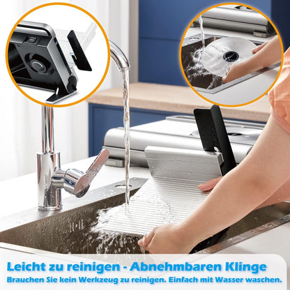 Muchen Allessnijder, elektrische broodsnijmachine, worstsnijmachine, hamsnijmachine, keukenmachine met afneembaar roestvrijstalen lemmet, 45 W, vleesnijder voor vlees, brood, fruit, zilver GJ802