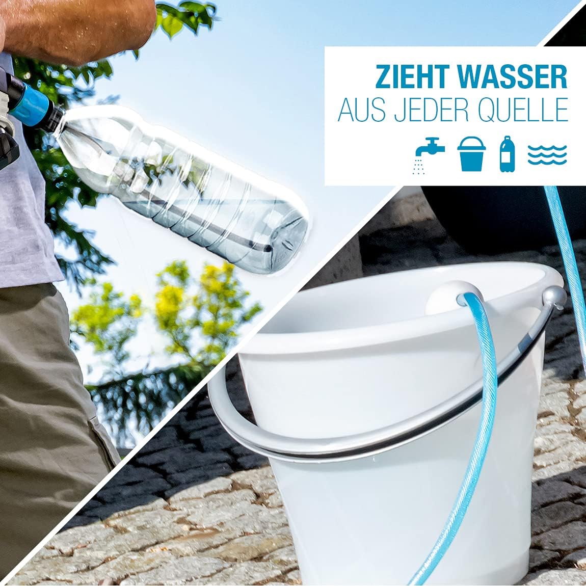 Multifunctioneel Sproeisysteem – Mobiele Tuinspuit – Draagbare Hogedrukreiniger – 4-in-1 Sproeikop – 18V Accu – Instelbare Druk 2,5-25 Bar