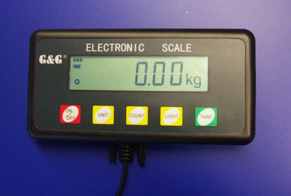 G&G PSB pakketweegschaal, platformweegschaal, robuust 40 × 40 cm weegoppervlak van gegoten aluminium, werkt op batterijen mogelijk (300 kg x 100 g//150 kg x 50 g//75 kg x 20 g)