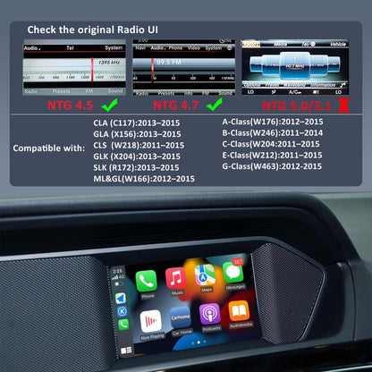 Draadloze Carplay voor Mercedes Benz A/B/C/E/CLA/GLA/GLK/ML/SLD met NTG4.5 compatibel systeem voor Carplay en Android Auto Bluetooth Mirrorlink DVR