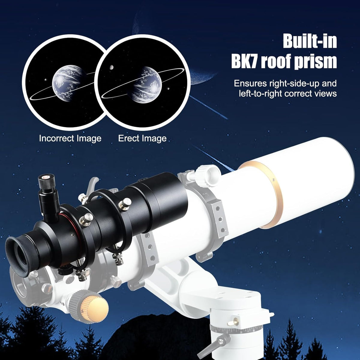 Svbony SV208 Finder Scopes 8x50, met Verlichte Optische Reticle Aanpassing, Correct Beeld FMC Straight Through, Finderscope voor Telescoop