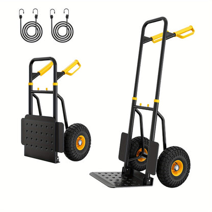 Handkar – Stevige Transportkar – Vouwkar – Laadwagen – Trolley – Draagkracht 150 kg – Verstelbare Handgreep – Geluidloze Industriële Wielen