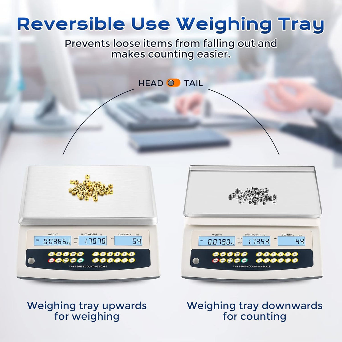 Bonvoisin Digitale weegschaal, 30 kg x 1 g, multifunctionele industriële weegschaal met tara, telling, alarm, RS232-data-uitgang, oplaadbare accu, voor onderdelen en munten