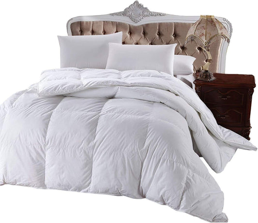 Royal Hotel's 300 draadtelling oversized kingsize ganzendons alternatief dekbed, overvol dekbed, dekbedovertrek 100% katoenen schaal - 750FP - 100 oz - effen wit, oversized koning
