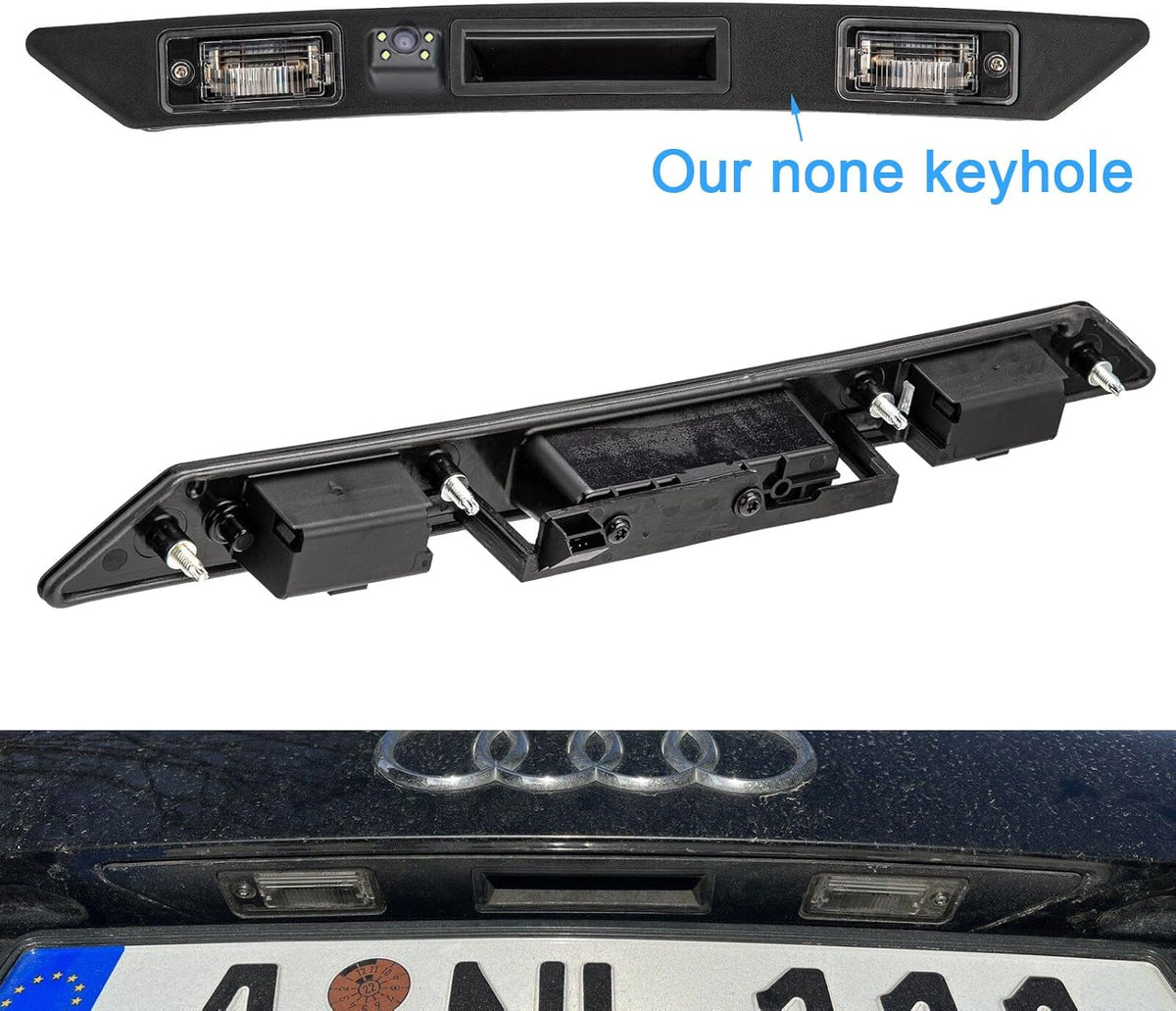 HD LED 170° groothoek kofferbakgreep achterklep achteruitrijcamera parkeercamera vervanging voor Audi A3 8P/8V 8PA S3 V6/A4 B7 S5/Limousine/RS4/A5 RS5/A6 C6 C5/A8 S8/Q7 4L/RS3/S4/RS6/Seat Exeo 3R2/V W