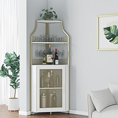 Barkast – Wijnkast – Drankkast – Buffetkast – Opbergkast – Hoekmodel – Compact 74 cm Hoog – Afneembaar Rek Met Gaasdeur