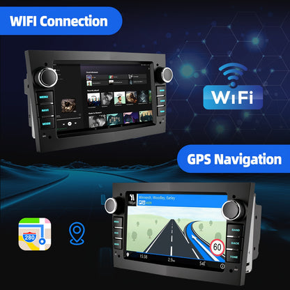 Android 14 Autoradio – 2-Din Carplayer – Multimedia Systeem – GPS Navigatie – Touchscreen Radio – 7-inch HD Display – WiFi & Bluetooth – Voor Opel Astra Corsa Vivaro