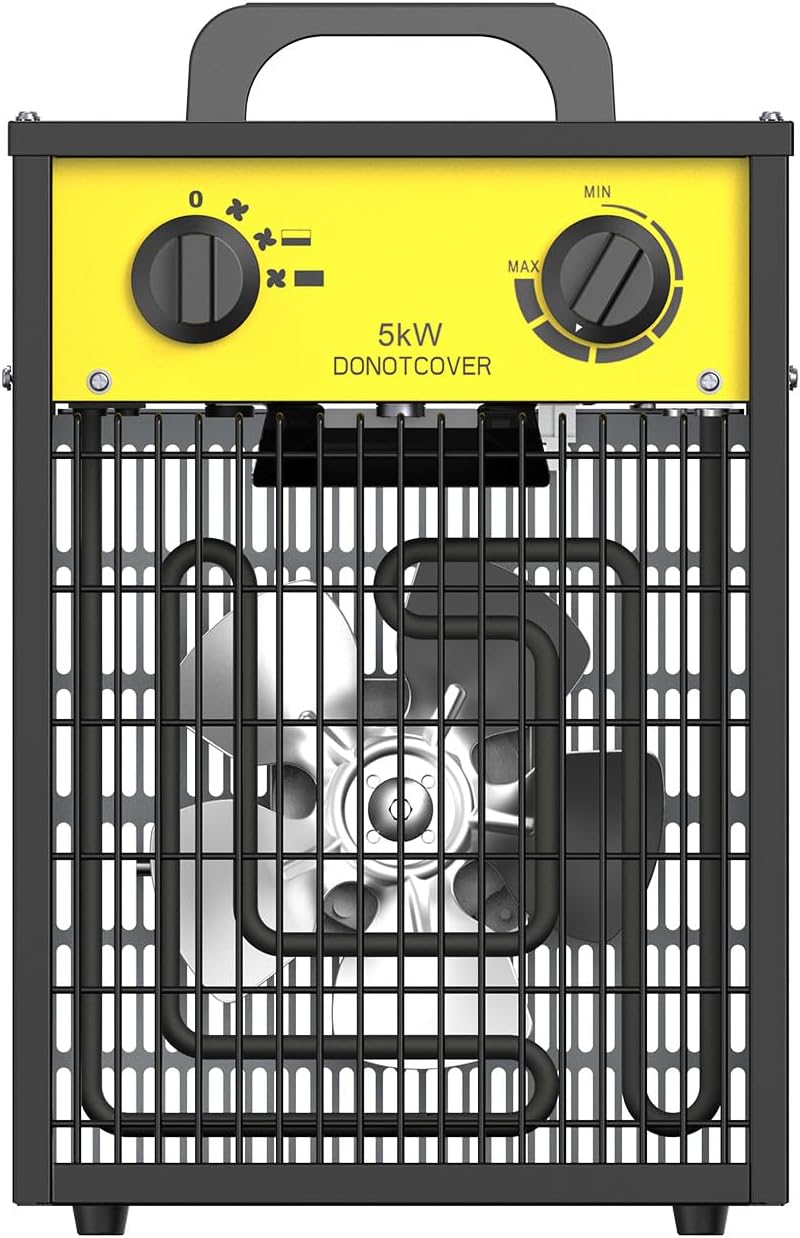 Elektrische Ventilatorverwarmer – Kachel – Verwarming – Heater – Hittekanon – 5000W Krachtige Warmte – Stalen Behuizing Met Veiligheidsfuncties