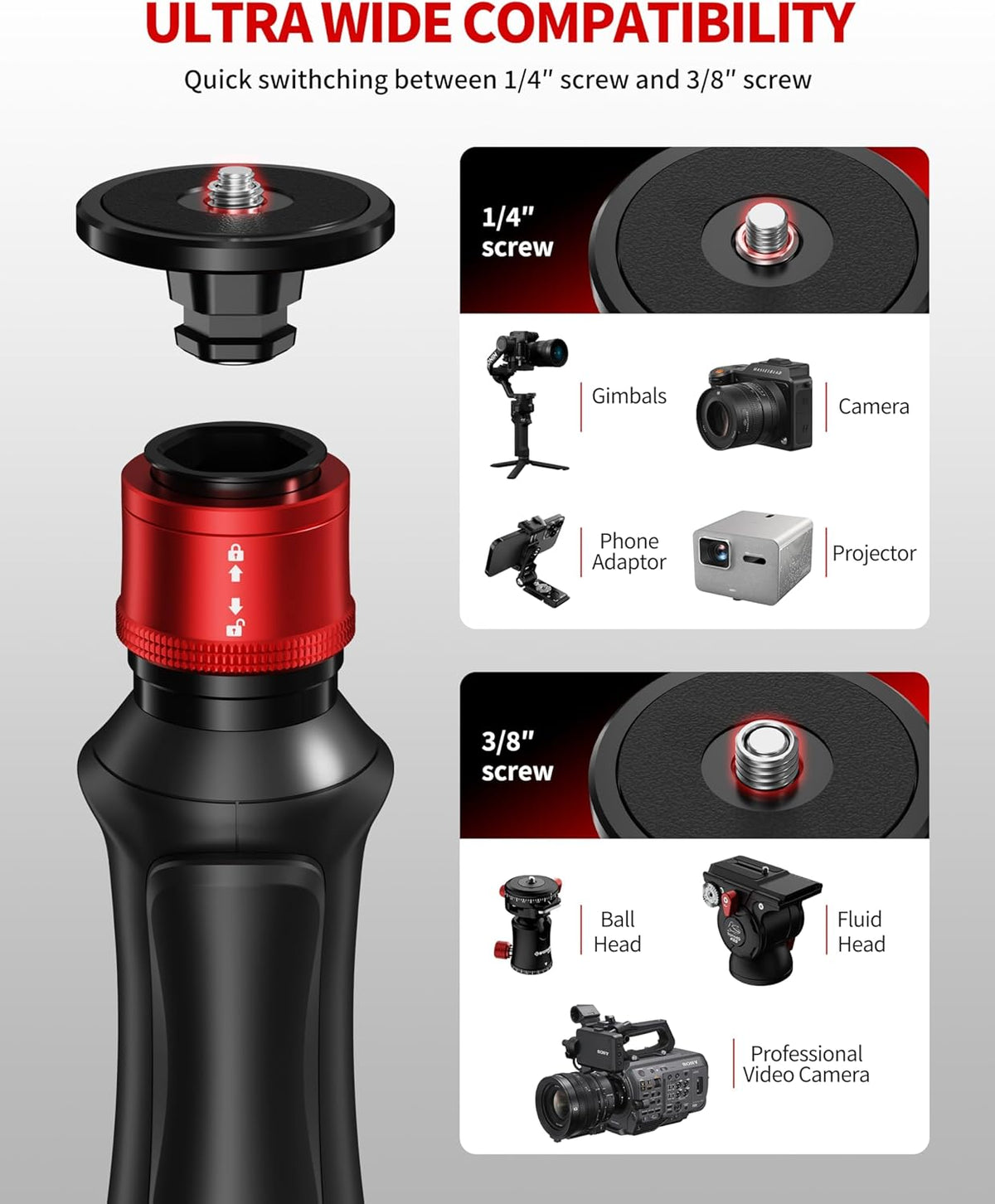 IFOOTAGE Cobra 3 Strike Monopod A150S-III met pedaalvergrendelingsbasis, hoogteverstelling in één stap, maximale belasting 5 kg, 150 cm