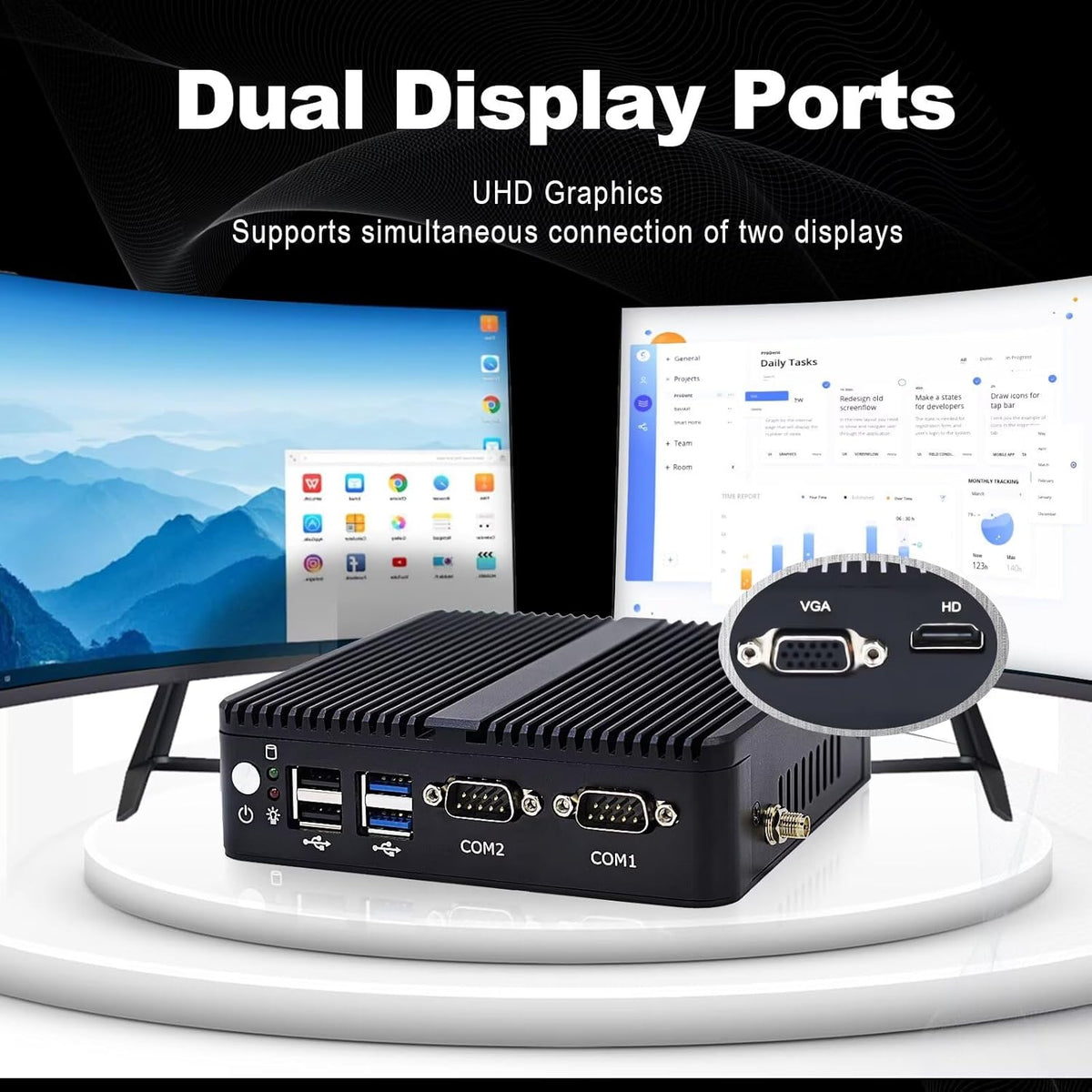 Mini PC – Mini Desktop – Compacte Computer – Industrie PC – Embedded PC – Intel N100 8GB RAM – 256GB SSD – Ventilatorloos – Dubbel Scherm