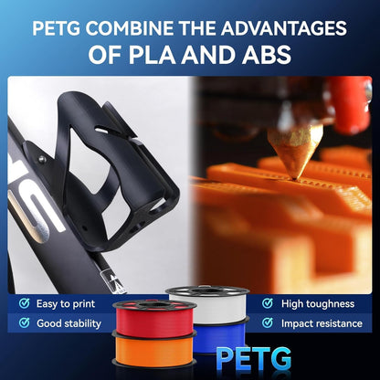 PETG filament – 3D-printerfilament – 3D printdraad – 3D printer materiaal – 3D print filament – 10 x 1,1 kg – Zwart – Maatnauwkeurigheid +/- 0,02 mm – Hoge duurzaamheid en slagvastheid