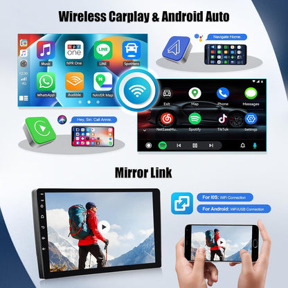 SIXWIN 2 + 64G Android 13 autoradio voor Audi A3 2003-2013 met Carplay/Android auto/mirrorlink, 9 inch HD touchscreen met wifi, GPS, Bluetooth, FM/RDS EQ+ achteruitrijcamera