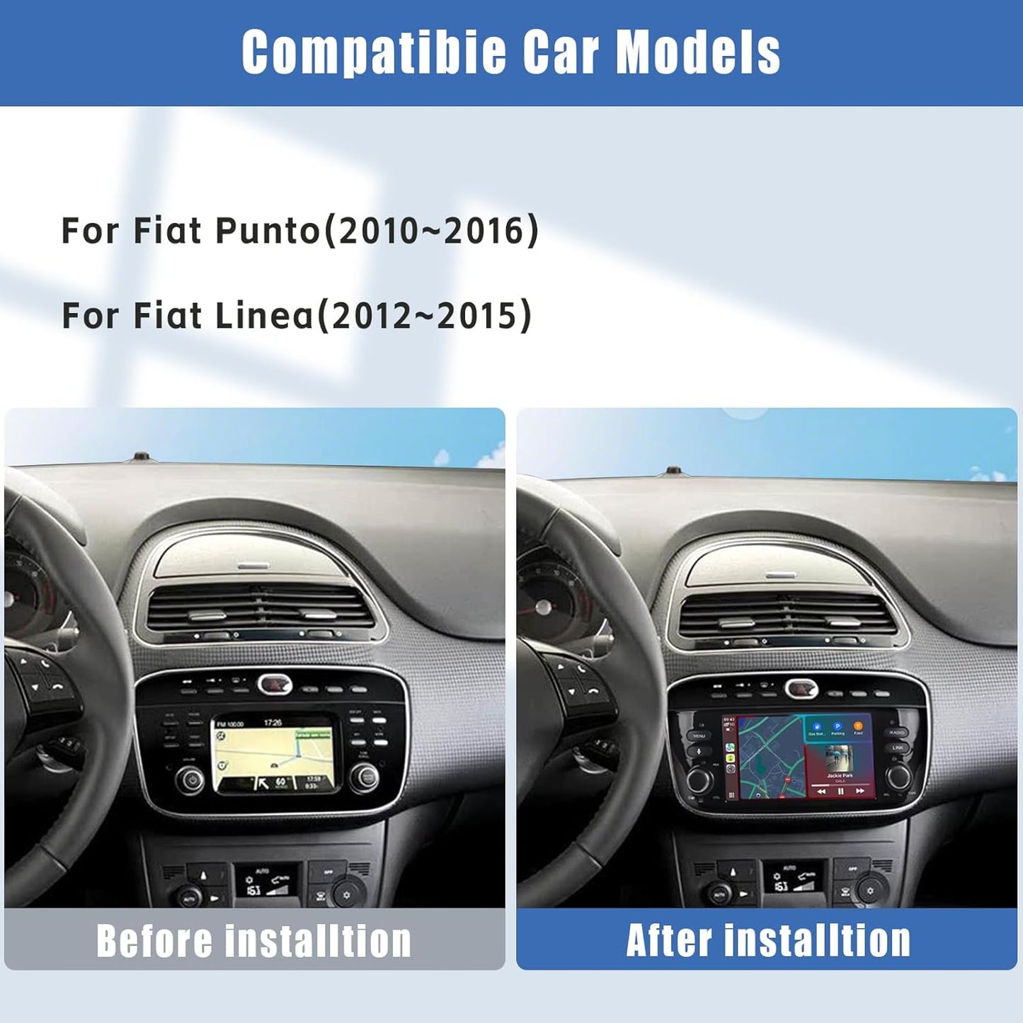 Autoradio – Car Stereo – Auto Multimedia – Inbouw Radio – Dashboard Radio – Draadloze CarPlay & Android Auto – 7-Inch IPS Touchscreen