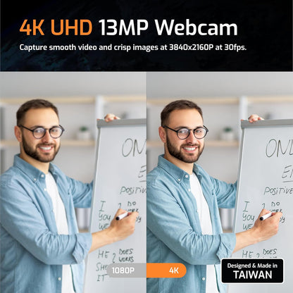 INS-Flip 4 4K USB Draagbare Documentcamera/Webcam/Visualizer – 13MP Ultra HD, Opvouwbaar Ontwerp, Autofocus, Microfoon, LED – Compatibel met Mac OS, Windows, iPad en Chromebook voor Afstandsleren