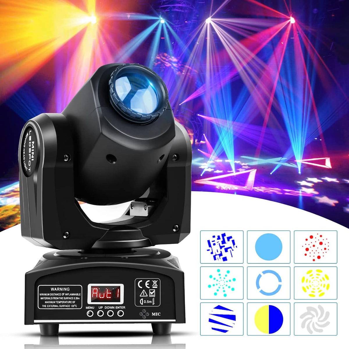 HOLDLAMP Moving Head Lampen LED Podium Verlichting Podium licht RGBW DMX512 met Beugel Spotlight 8 patronen voor Bar DJ KTV Disco Verjaarda Gsfeestje Halloween Kerst - 2PCS