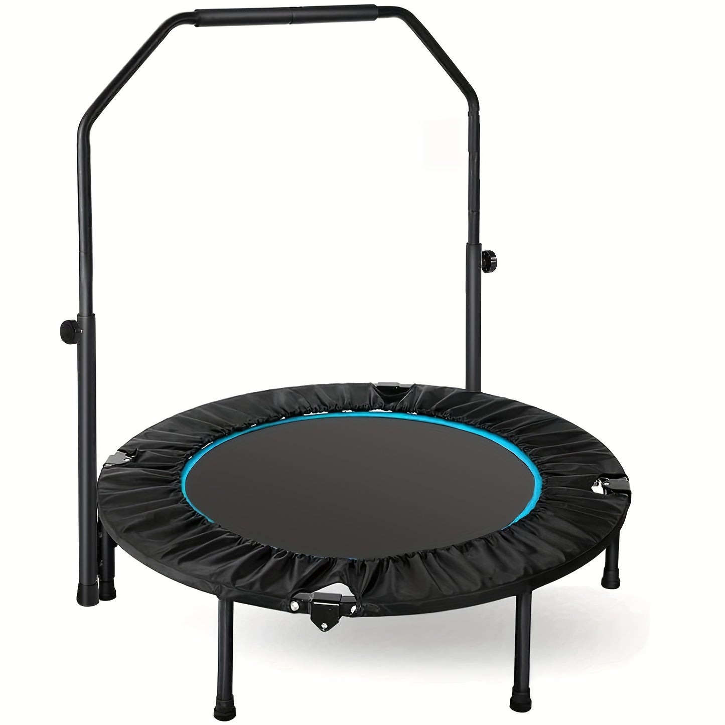 Indoor Trampoline – Fitness Trampoline – Springmat – Trainingsapparaat – Jumping Trampoline – Opvouwbaar – Diameter 101 cm – Verstelbare Handrail Hoogte – Belastbaar Tot 150 kg