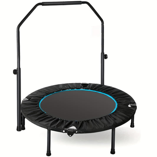 Indoor Trampoline – Fitness Trampoline – Springmat – Trainingsapparaat – Jumping Trampoline – Opvouwbaar – Diameter 101 cm – Verstelbare Handrail Hoogte – Belastbaar Tot 150 kg